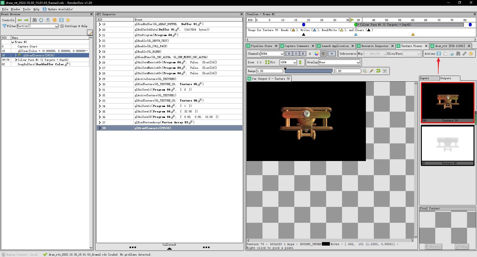 从RenderDoc中将480x320的RenderTexture保存为图片